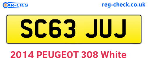 SC63JUJ are the vehicle registration plates.