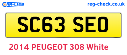 SC63SEO are the vehicle registration plates.