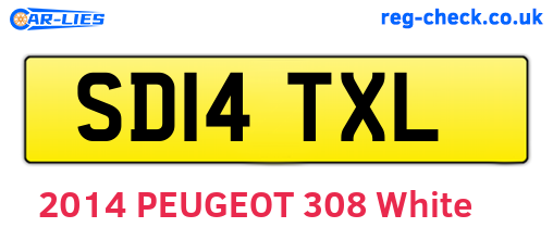 SD14TXL are the vehicle registration plates.