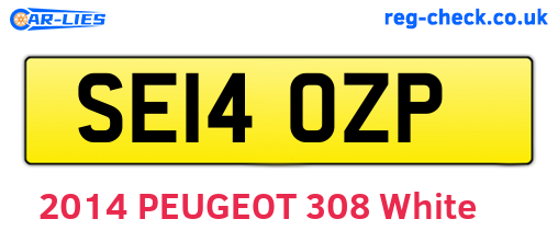 SE14OZP are the vehicle registration plates.