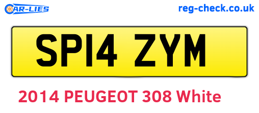 SP14ZYM are the vehicle registration plates.