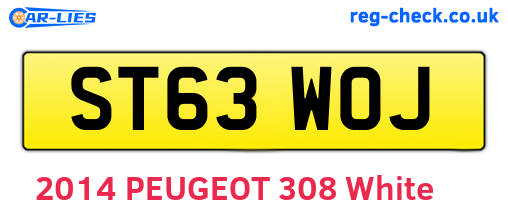 ST63WOJ are the vehicle registration plates.
