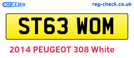 ST63WOM are the vehicle registration plates.