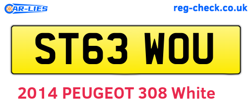 ST63WOU are the vehicle registration plates.