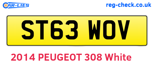 ST63WOV are the vehicle registration plates.