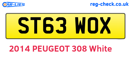 ST63WOX are the vehicle registration plates.
