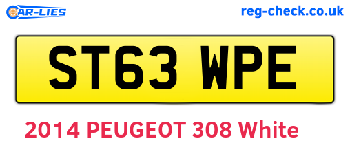 ST63WPE are the vehicle registration plates.