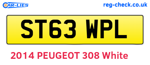 ST63WPL are the vehicle registration plates.