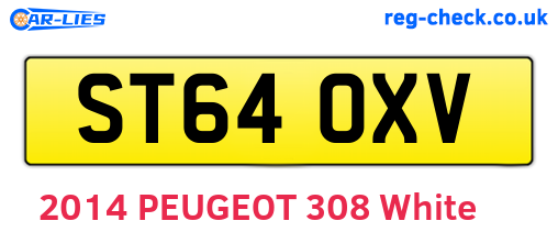 ST64OXV are the vehicle registration plates.
