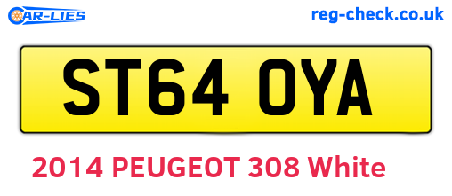 ST64OYA are the vehicle registration plates.