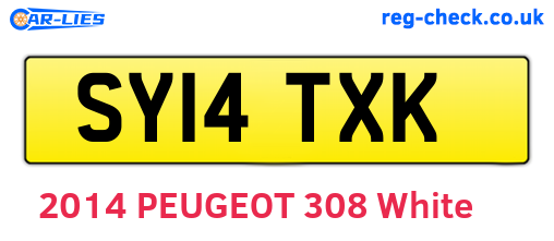 SY14TXK are the vehicle registration plates.