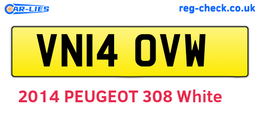 VN14OVW are the vehicle registration plates.