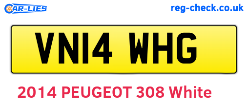 VN14WHG are the vehicle registration plates.