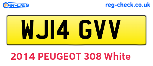 WJ14GVV are the vehicle registration plates.