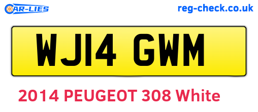 WJ14GWM are the vehicle registration plates.