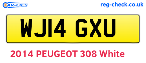 WJ14GXU are the vehicle registration plates.