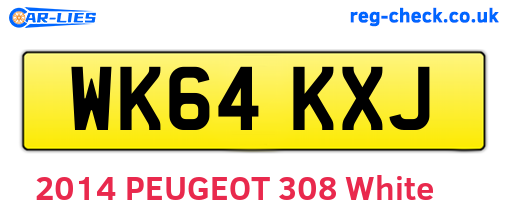 WK64KXJ are the vehicle registration plates.