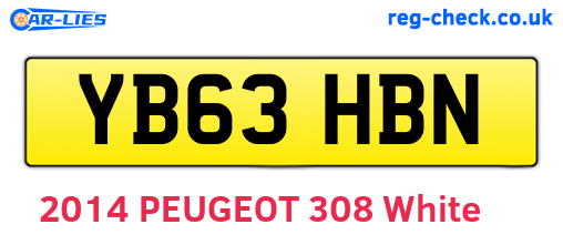 YB63HBN are the vehicle registration plates.