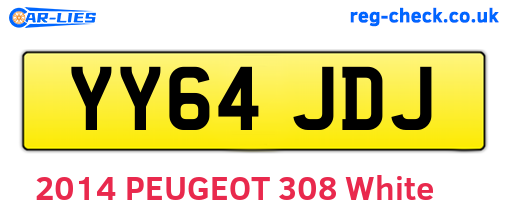 YY64JDJ are the vehicle registration plates.