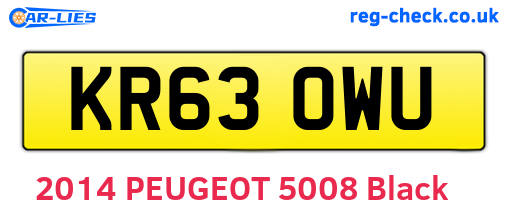 KR63OWU are the vehicle registration plates.