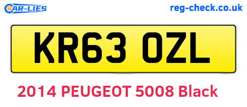 KR63OZL are the vehicle registration plates.