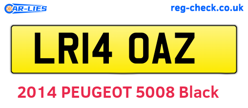 LR14OAZ are the vehicle registration plates.