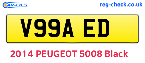 V99AED are the vehicle registration plates.