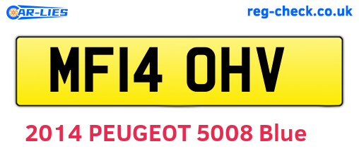 MF14OHV are the vehicle registration plates.