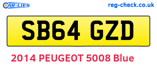 SB64GZD are the vehicle registration plates.