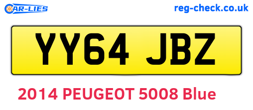 YY64JBZ are the vehicle registration plates.