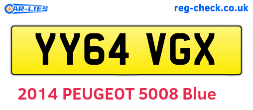 YY64VGX are the vehicle registration plates.