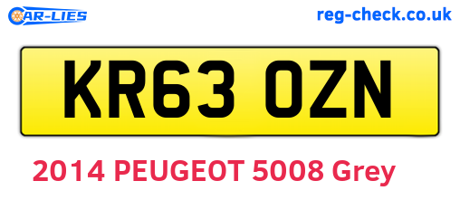 KR63OZN are the vehicle registration plates.