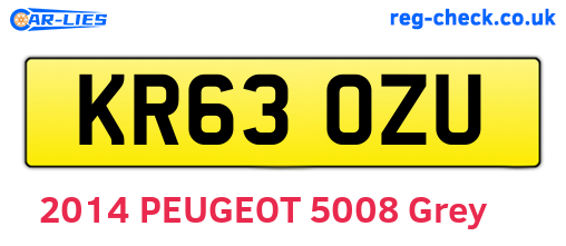 KR63OZU are the vehicle registration plates.