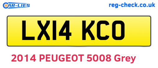 LX14KCO are the vehicle registration plates.