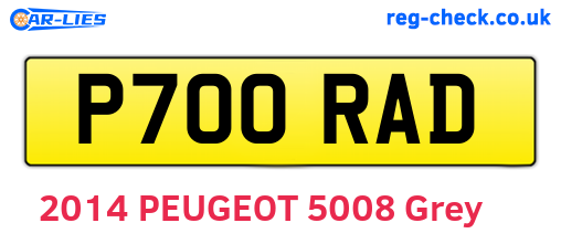 P700RAD are the vehicle registration plates.