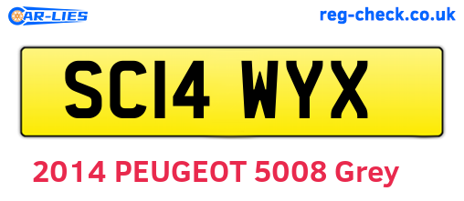 SC14WYX are the vehicle registration plates.