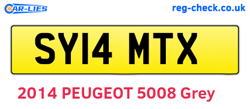 SY14MTX are the vehicle registration plates.