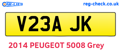 V23AJK are the vehicle registration plates.