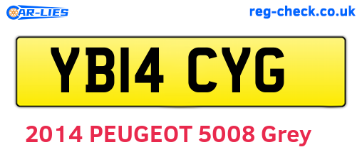 YB14CYG are the vehicle registration plates.