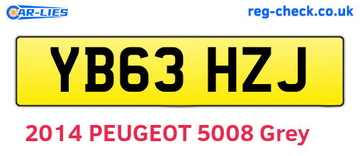 YB63HZJ are the vehicle registration plates.