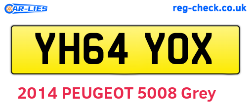 YH64YOX are the vehicle registration plates.