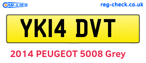 YK14DVT are the vehicle registration plates.