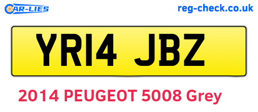 YR14JBZ are the vehicle registration plates.