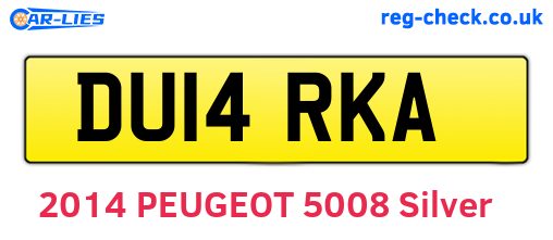 DU14RKA are the vehicle registration plates.