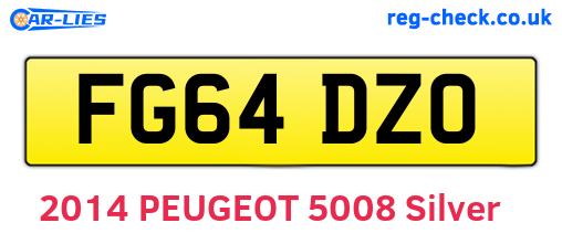 FG64DZO are the vehicle registration plates.