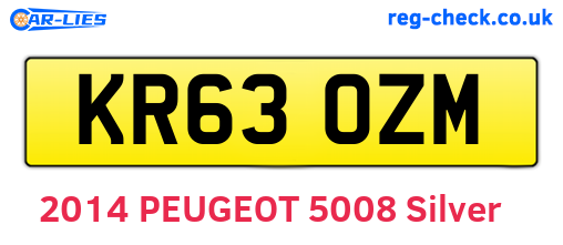 KR63OZM are the vehicle registration plates.