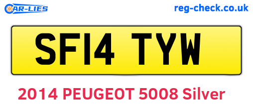 SF14TYW are the vehicle registration plates.