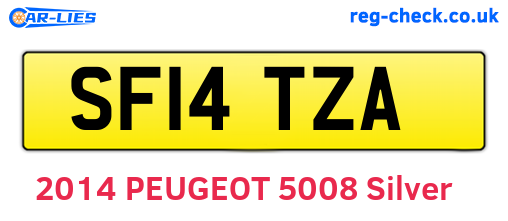 SF14TZA are the vehicle registration plates.