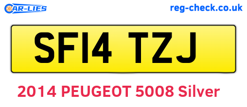 SF14TZJ are the vehicle registration plates.