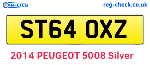 ST64OXZ are the vehicle registration plates.